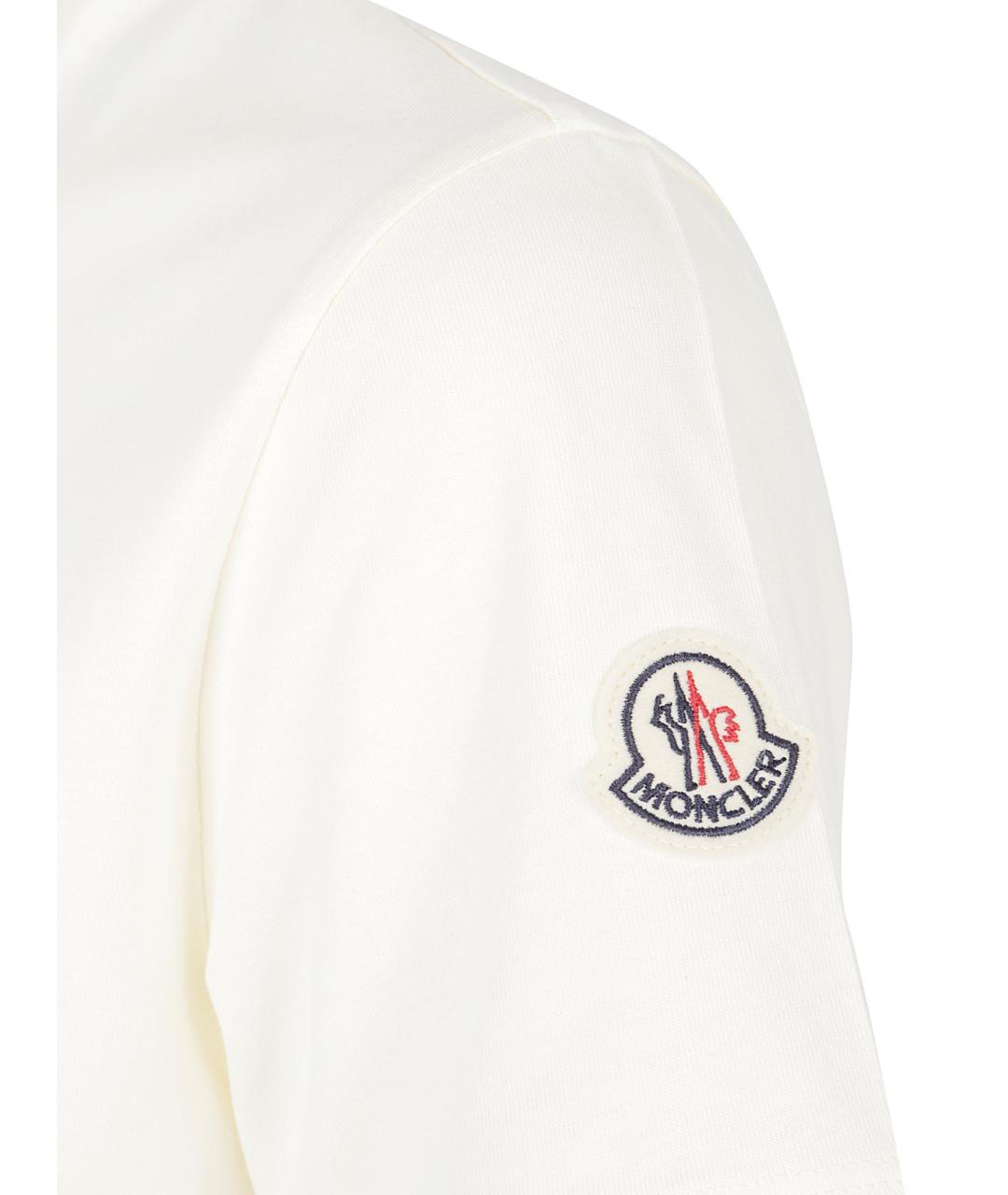 MONCLER Белая хлопковая футболка, фото 2