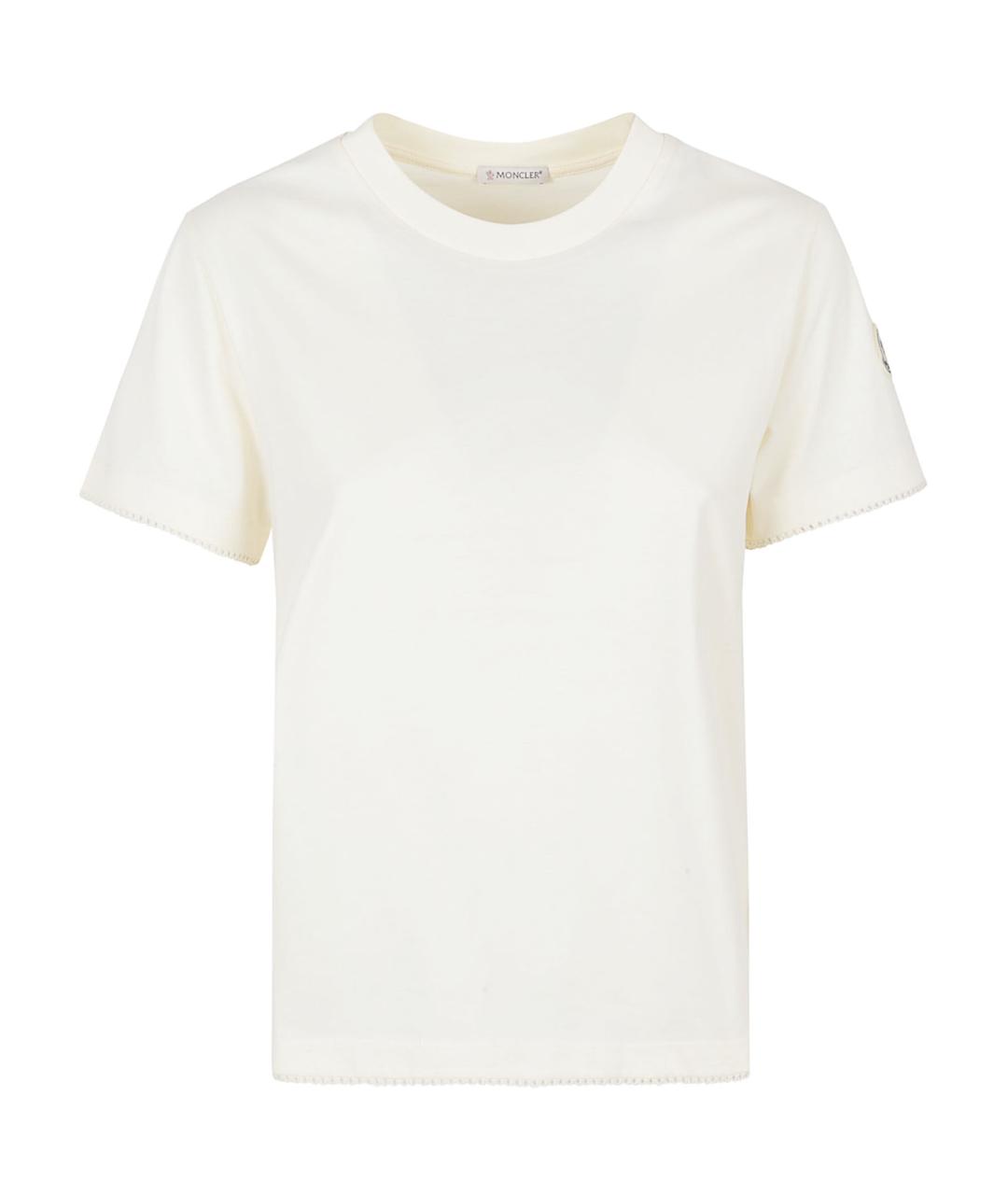 MONCLER Белая хлопковая футболка, фото 1