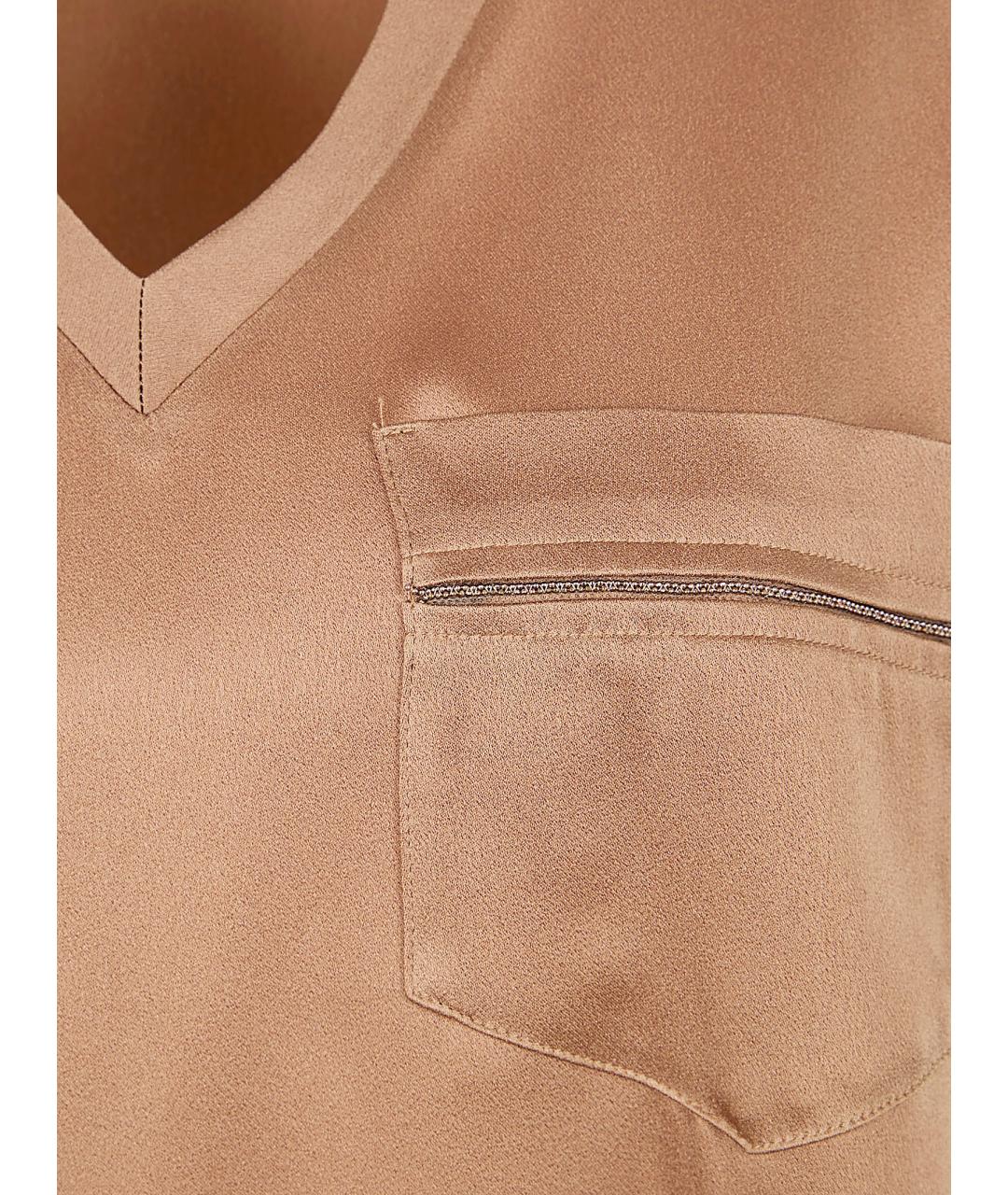 FABIANA FILIPPI Коричневая вискозная футболка, фото 3