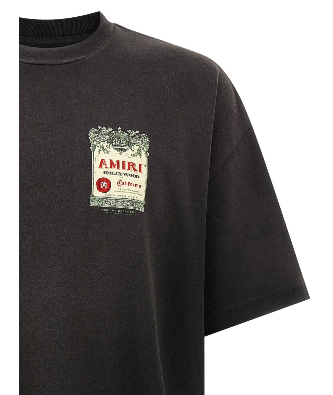 AMIRI Черная хлопковая футболка, фото 3