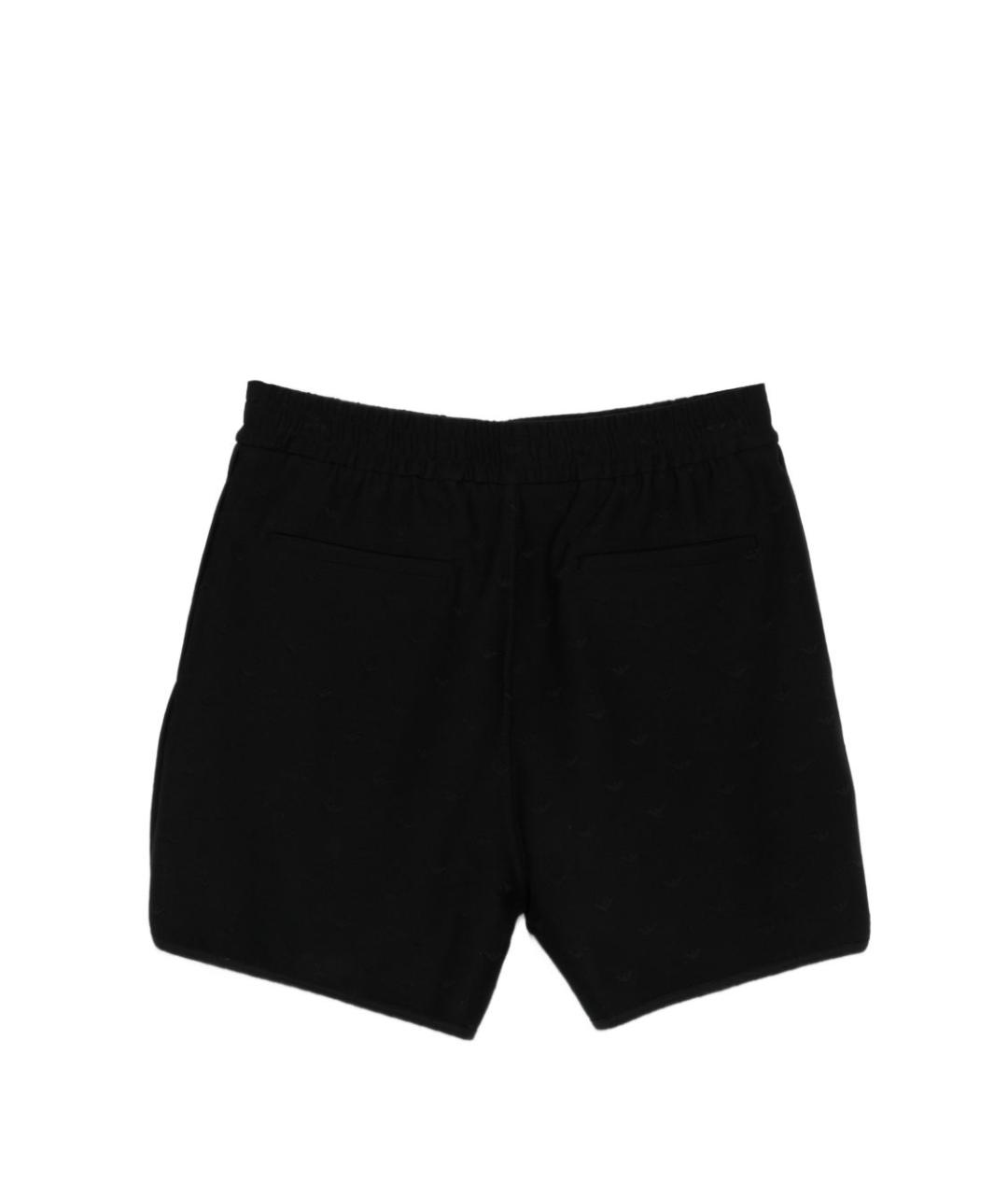 EMPORIO ARMANI Черные хлопковые шорты, фото 2