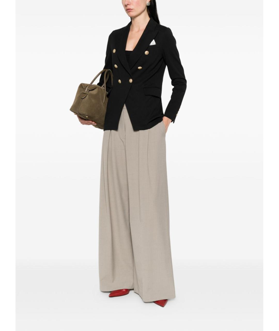 CIRCOLO 1901 Черный хлопковый жакет/пиджак, фото 2