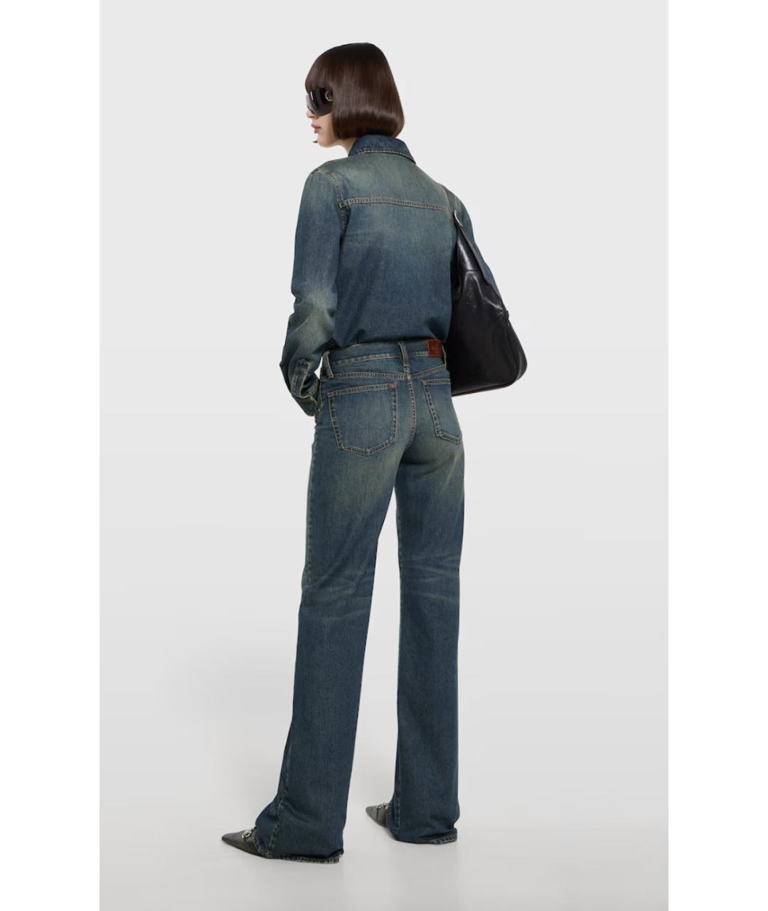 GUCCI Синие хлопковые джинсы клеш, фото 4