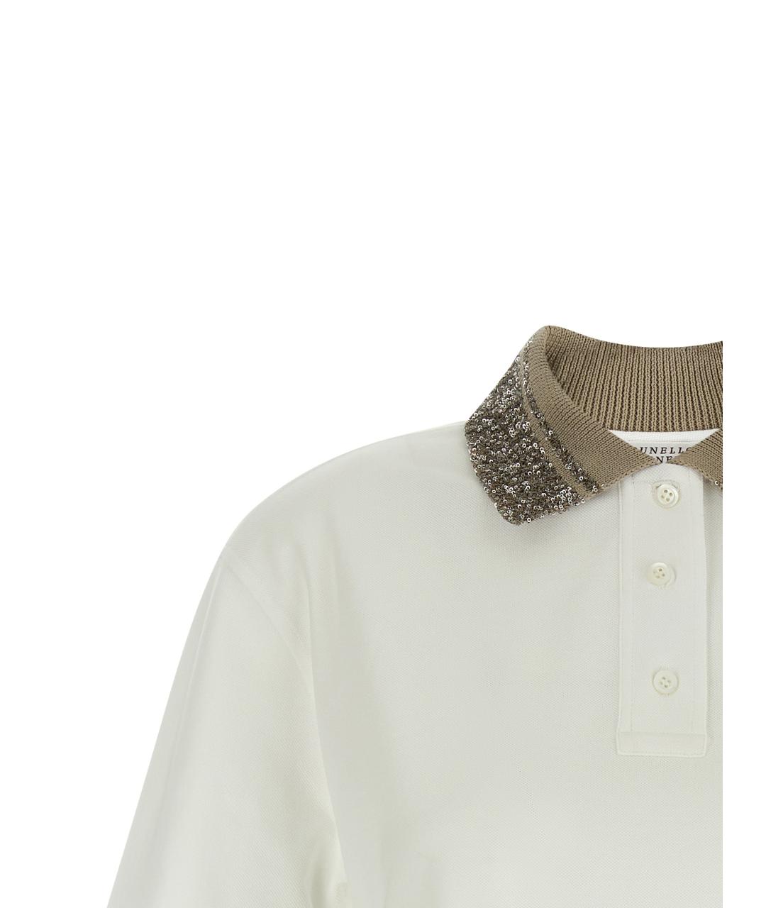 BRUNELLO CUCINELLI Белая хлопковая футболка, фото 3