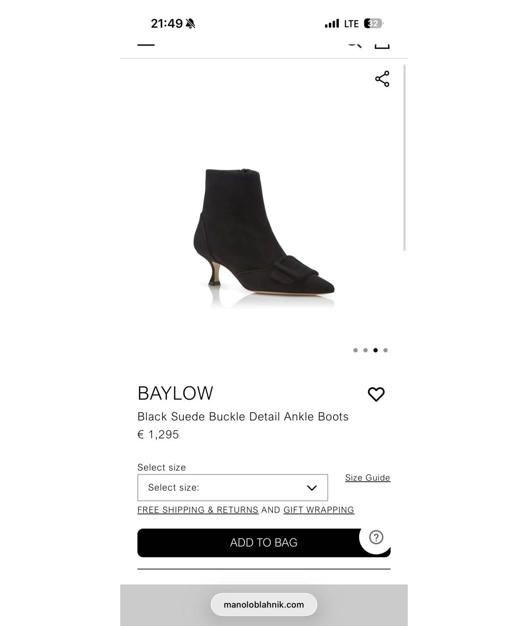 MANOLO BLAHNIK Черные замшевые ботильоны, фото 6