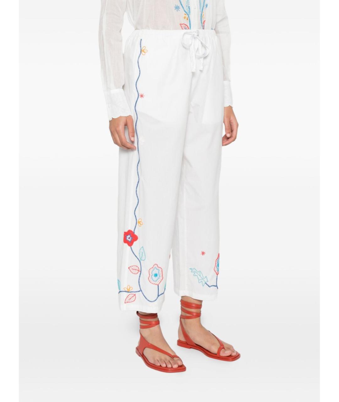 FORTE FORTE Белые хлопковые прямые брюки, фото 4