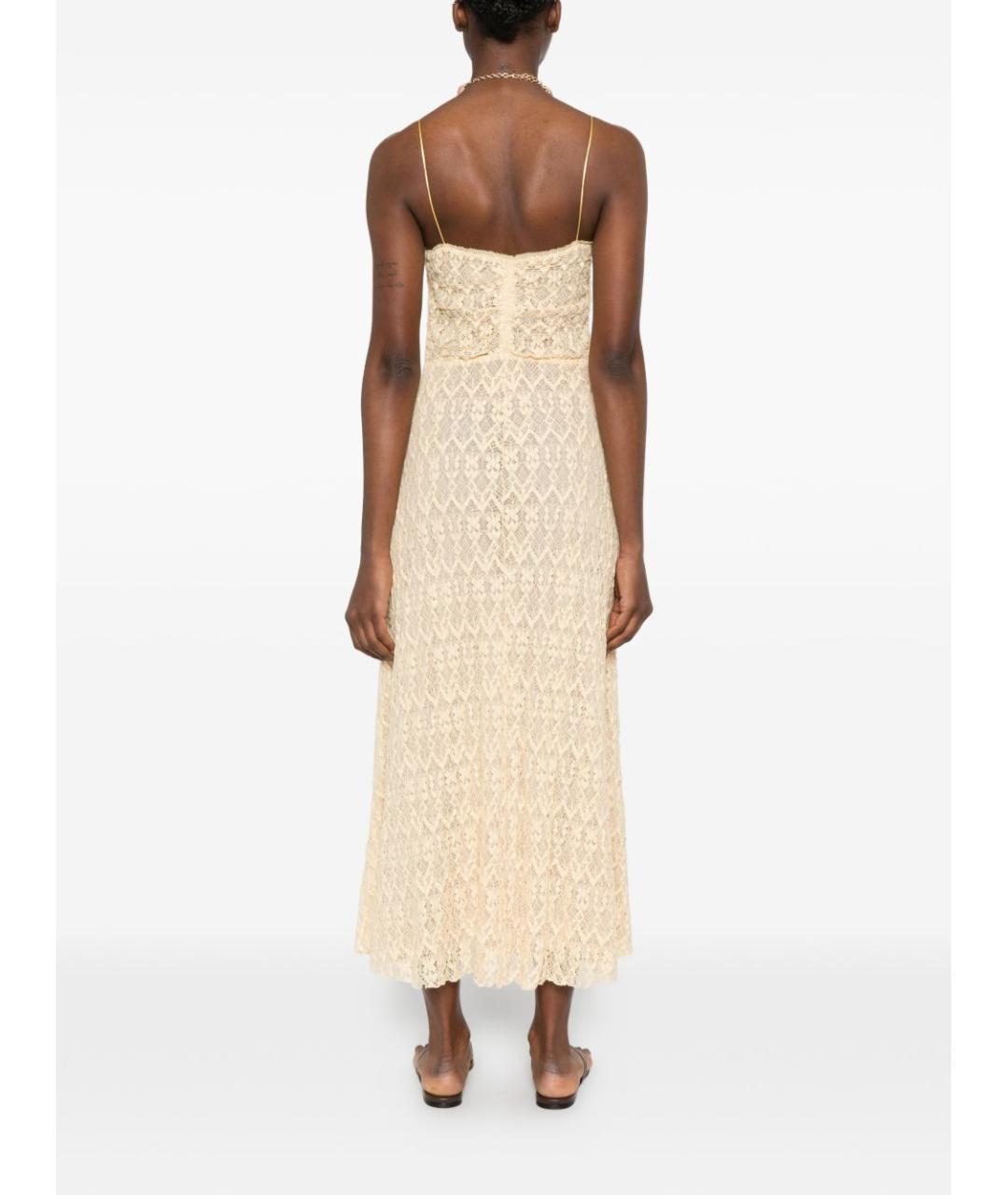 FORTE FORTE Бежевое хлопковое повседневное платье, фото 5