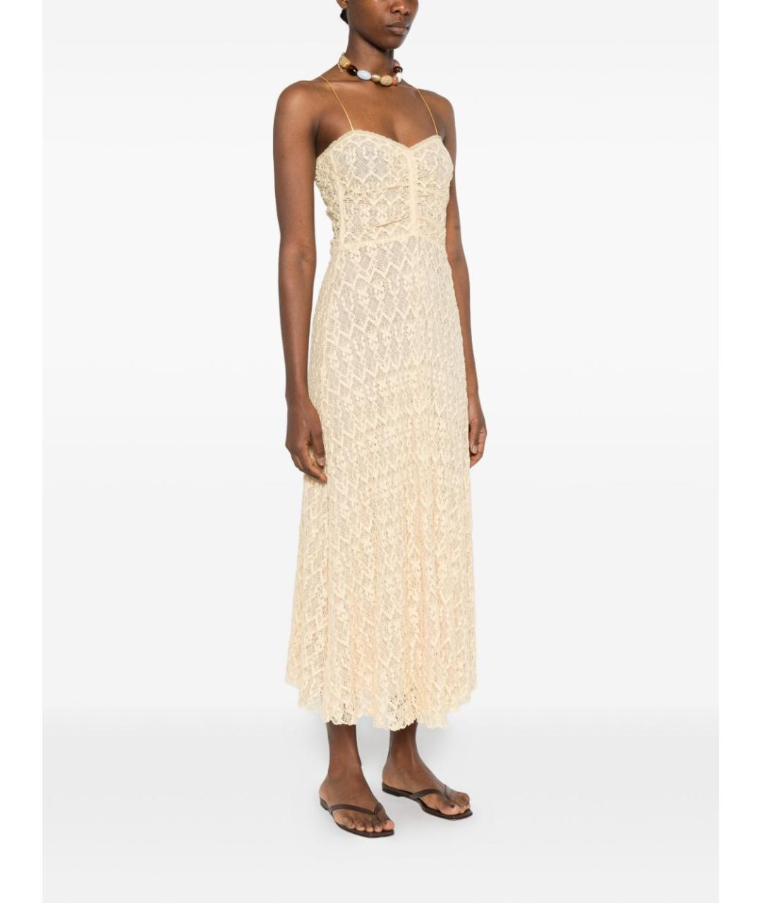 FORTE FORTE Бежевое хлопковое повседневное платье, фото 4