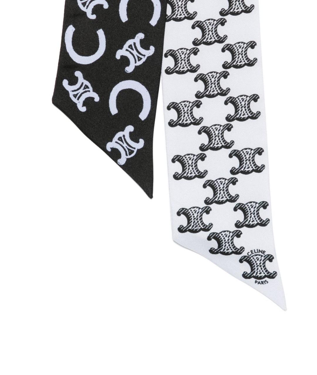 CELINE Синий шелковый шарф, фото 3