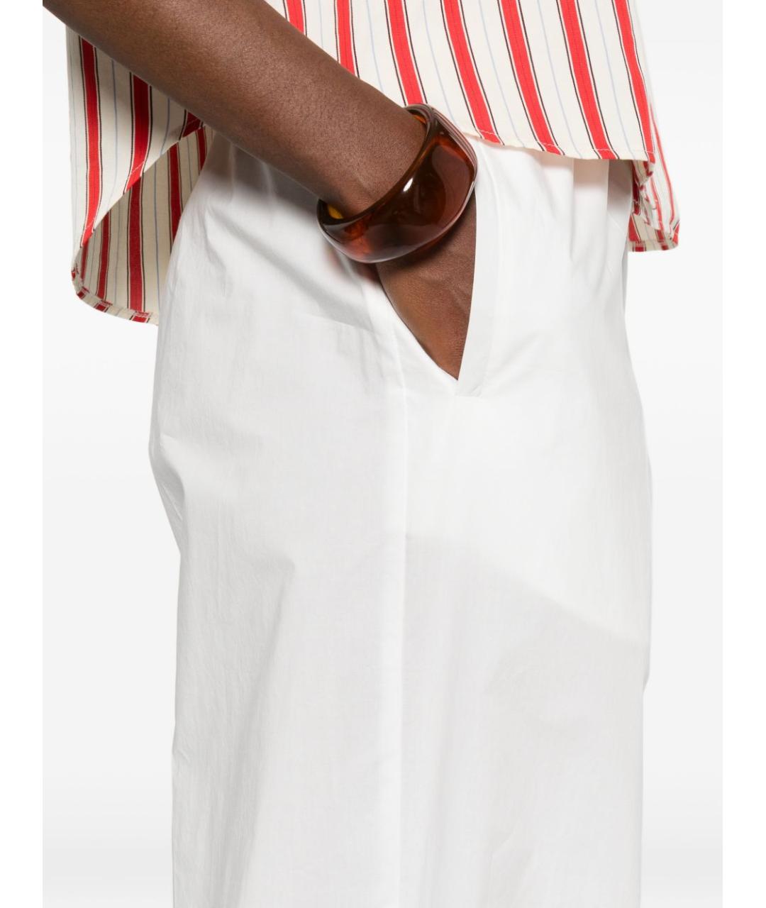 FORTE FORTE Белые хлопковые прямые брюки, фото 2