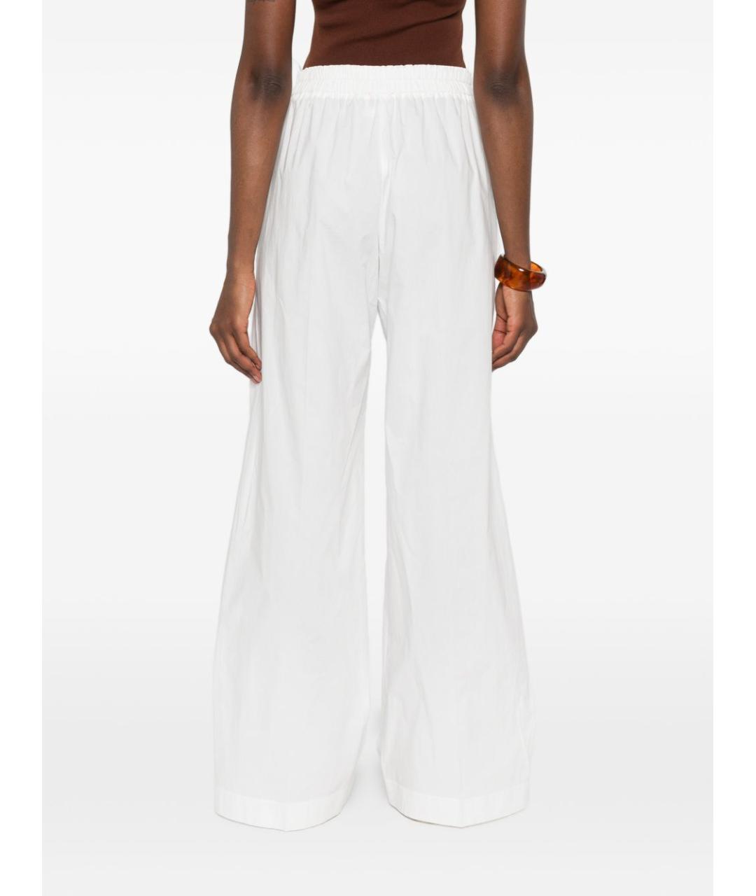 FORTE FORTE Белые хлопковые прямые брюки, фото 4