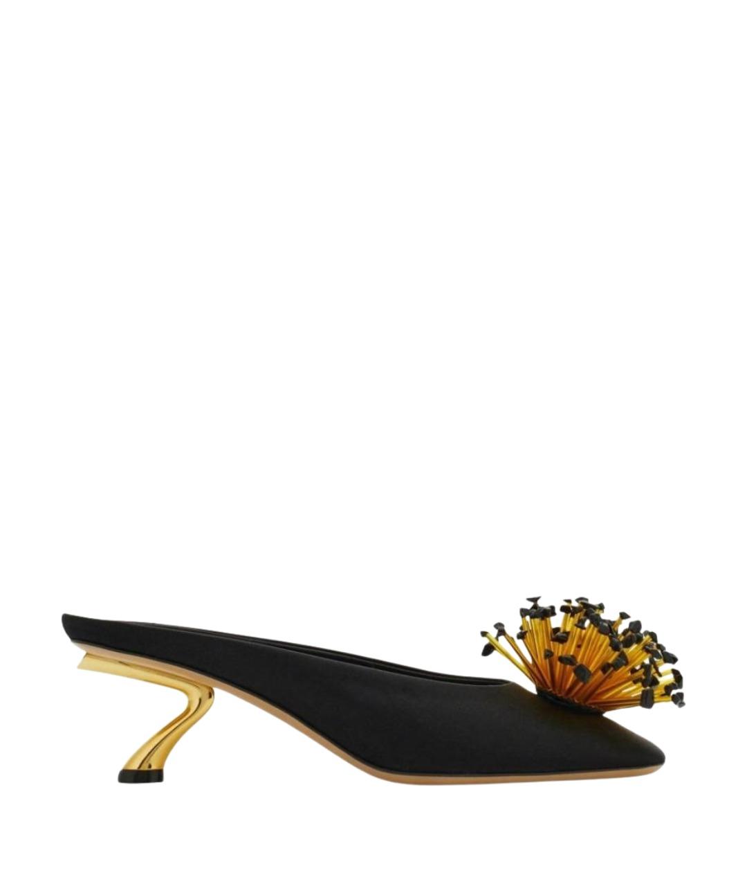 FERRAGAMO Черные текстильные туфли, фото 1