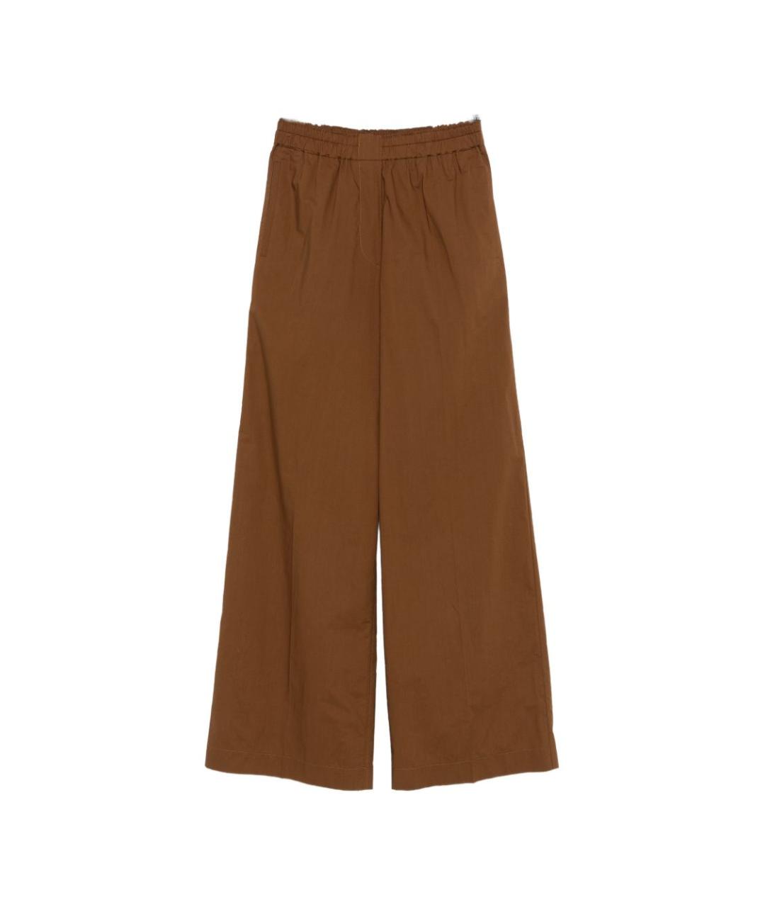 FORTE FORTE Коричневые хлопковые прямые брюки, фото 1
