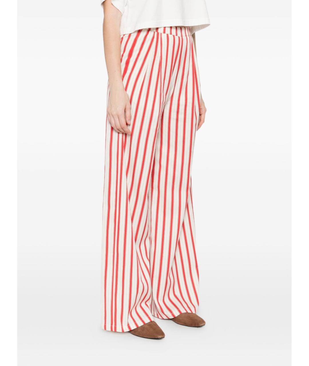 FORTE FORTE Красные хлопковые прямые брюки, фото 4