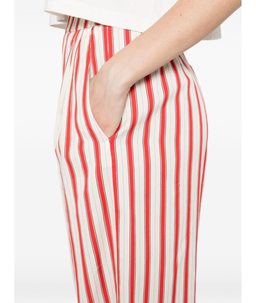 FORTE FORTE Красные хлопковые прямые брюки, фото 2