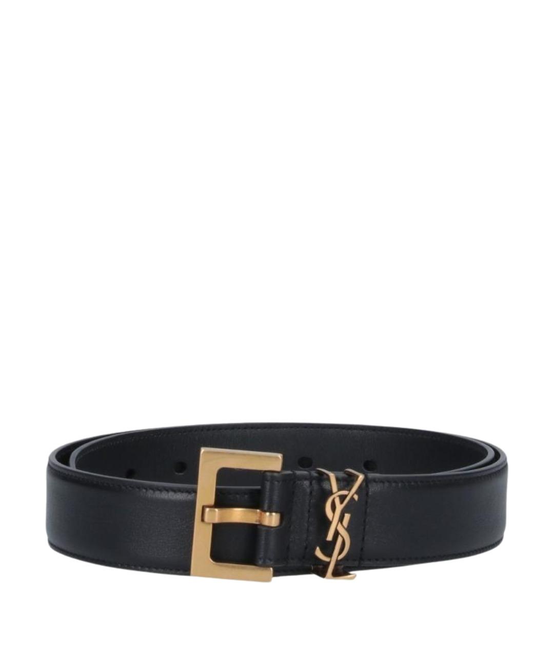 SAINT LAURENT Черный кожаный ремень, фото 1