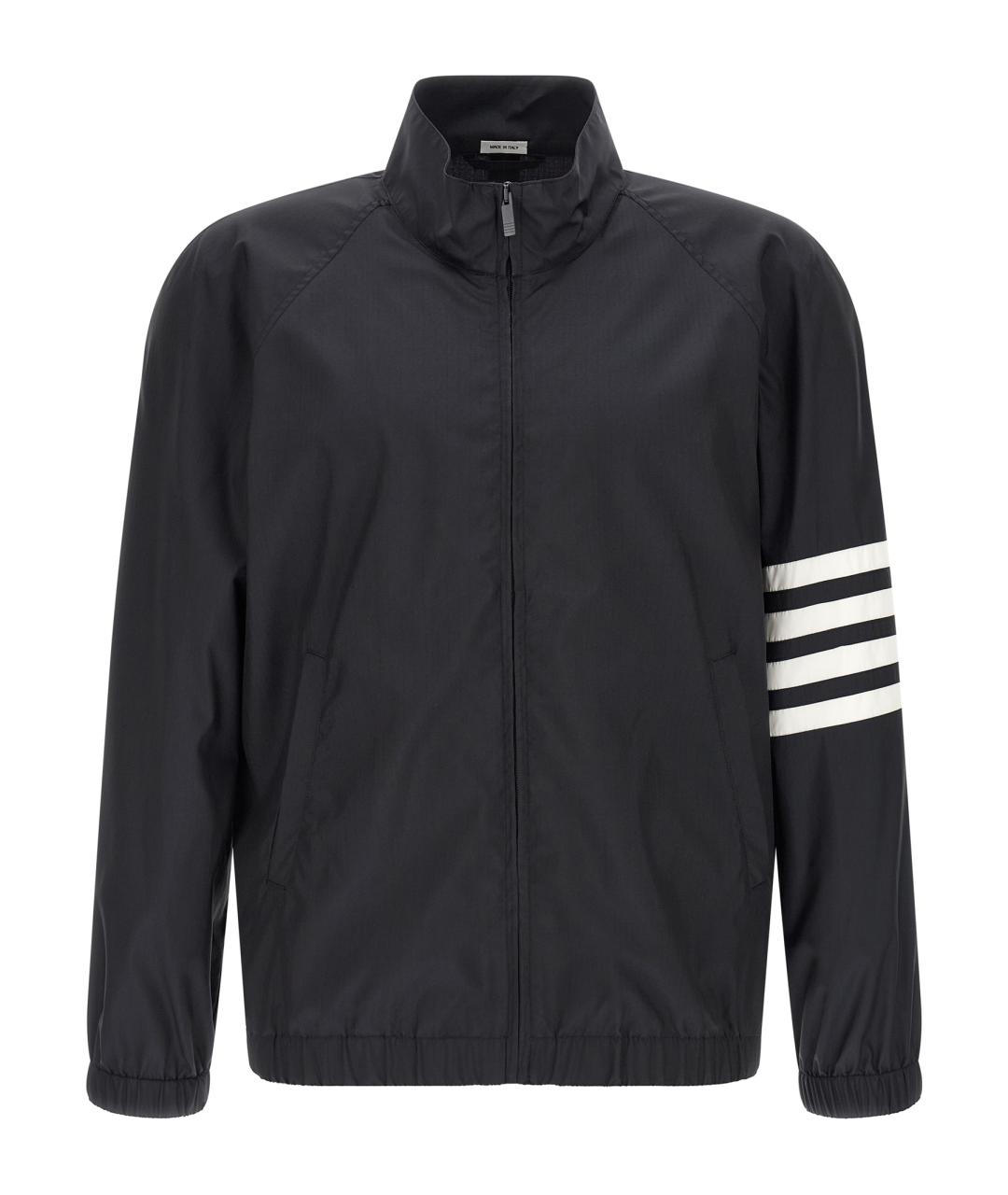 THOM BROWNE Темно-синяя полиамидовая куртка, фото 1