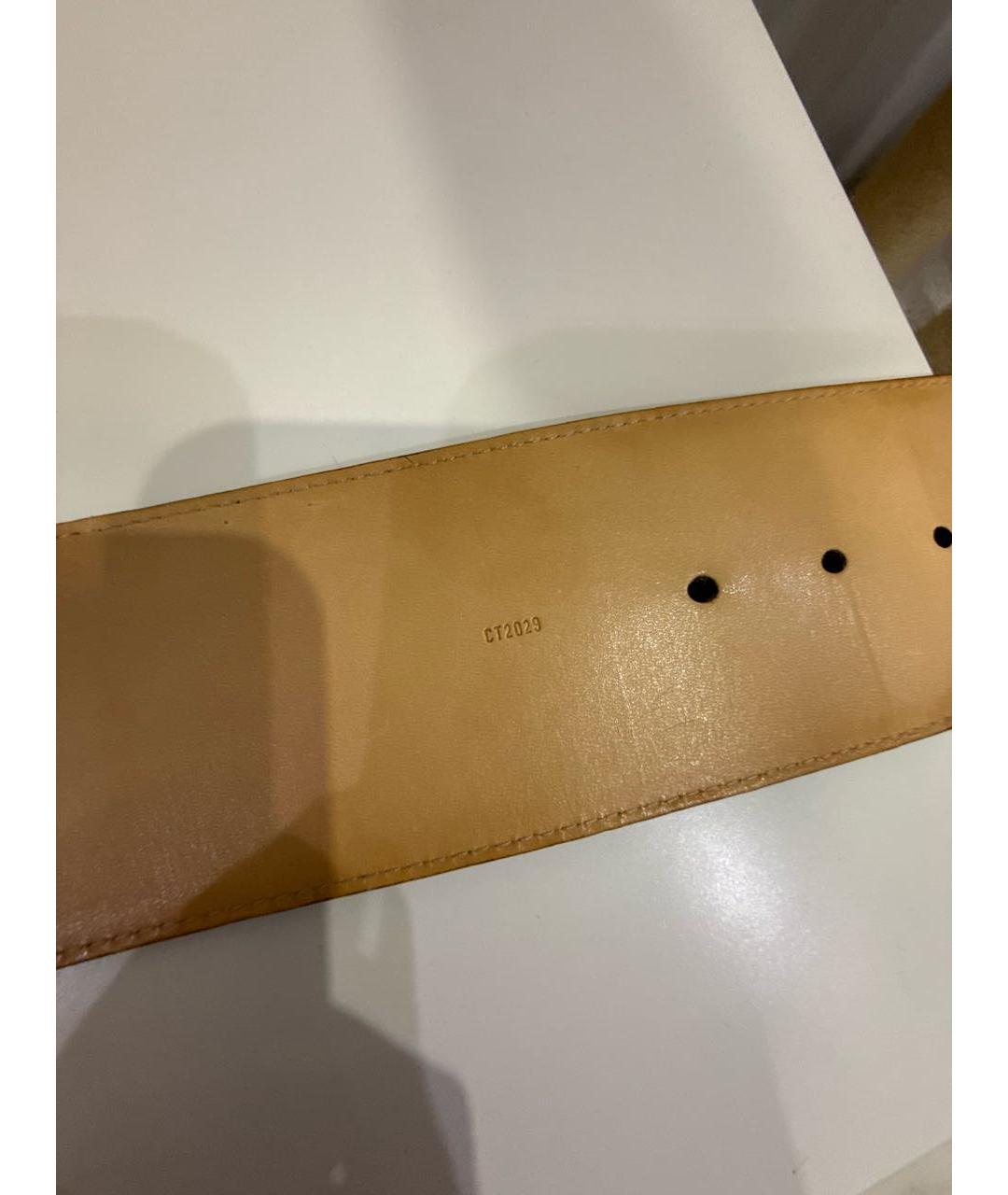 LOUIS VUITTON Бордовый ремень из лакированной кожи, фото 3