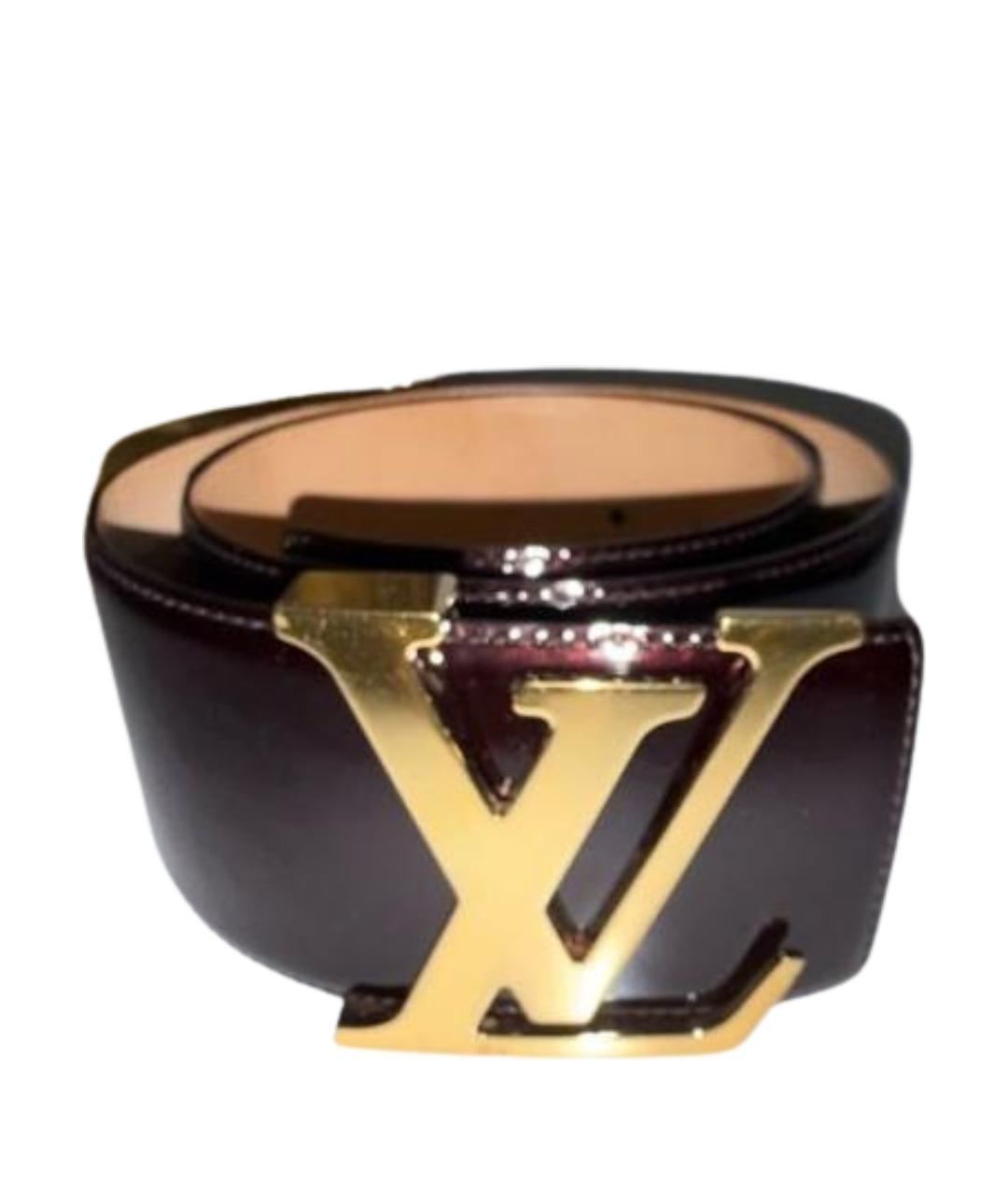 LOUIS VUITTON Бордовый ремень из лакированной кожи, фото 1