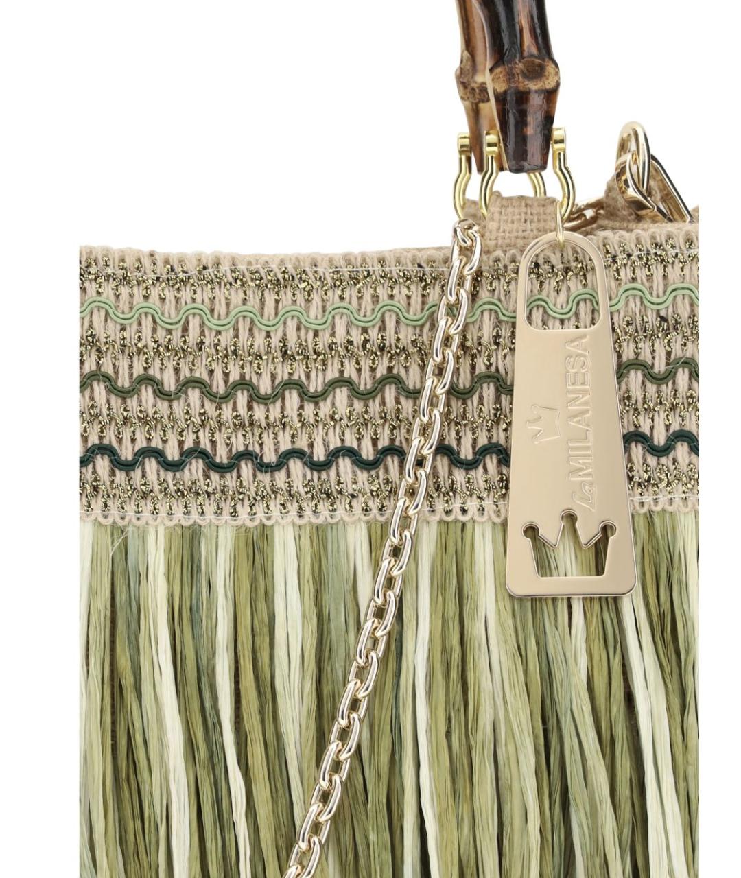 LA MILANESA Зеленая сумка тоут, фото 3