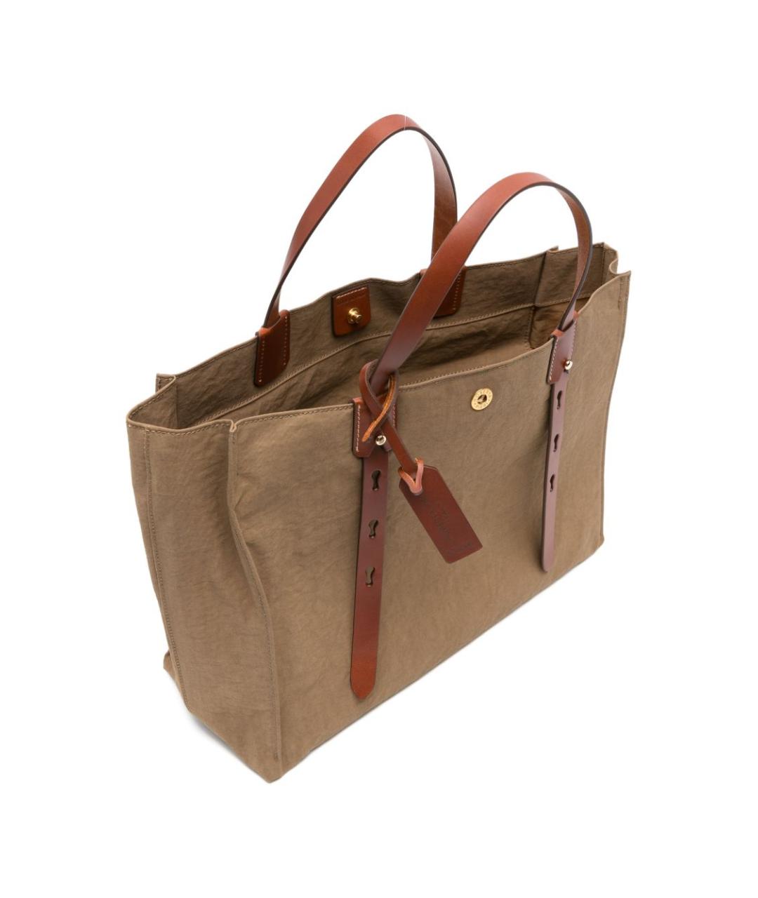 ROBERTA PIERI Коричневая тканевая сумка тоут, фото 5