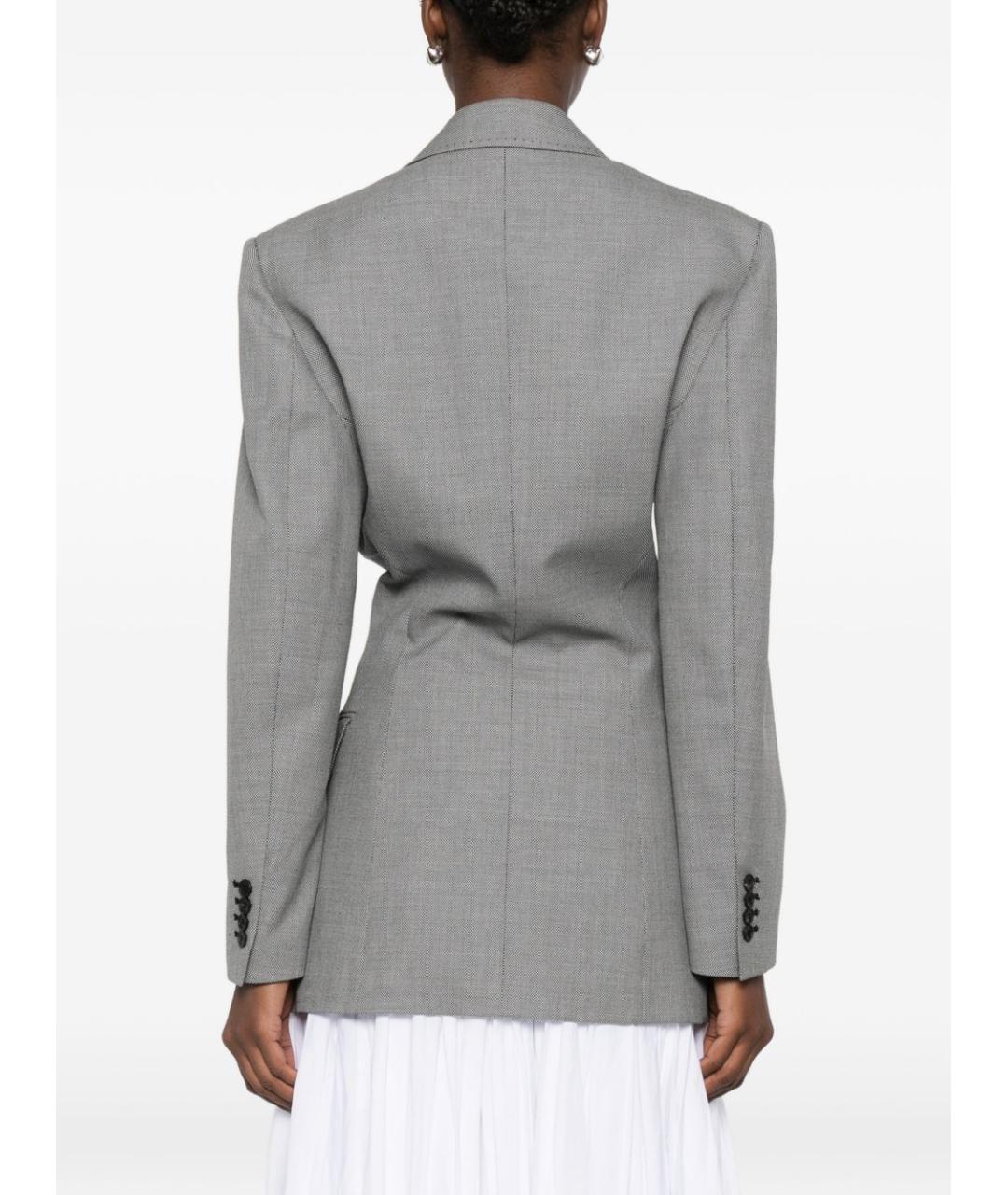 THE ATTICO Серый хлопковый жакет/пиджак, фото 3