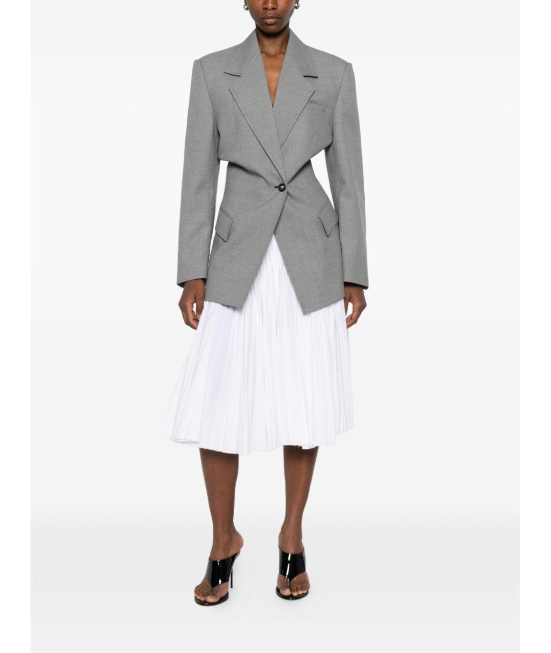 THE ATTICO Серый хлопковый жакет/пиджак, фото 4