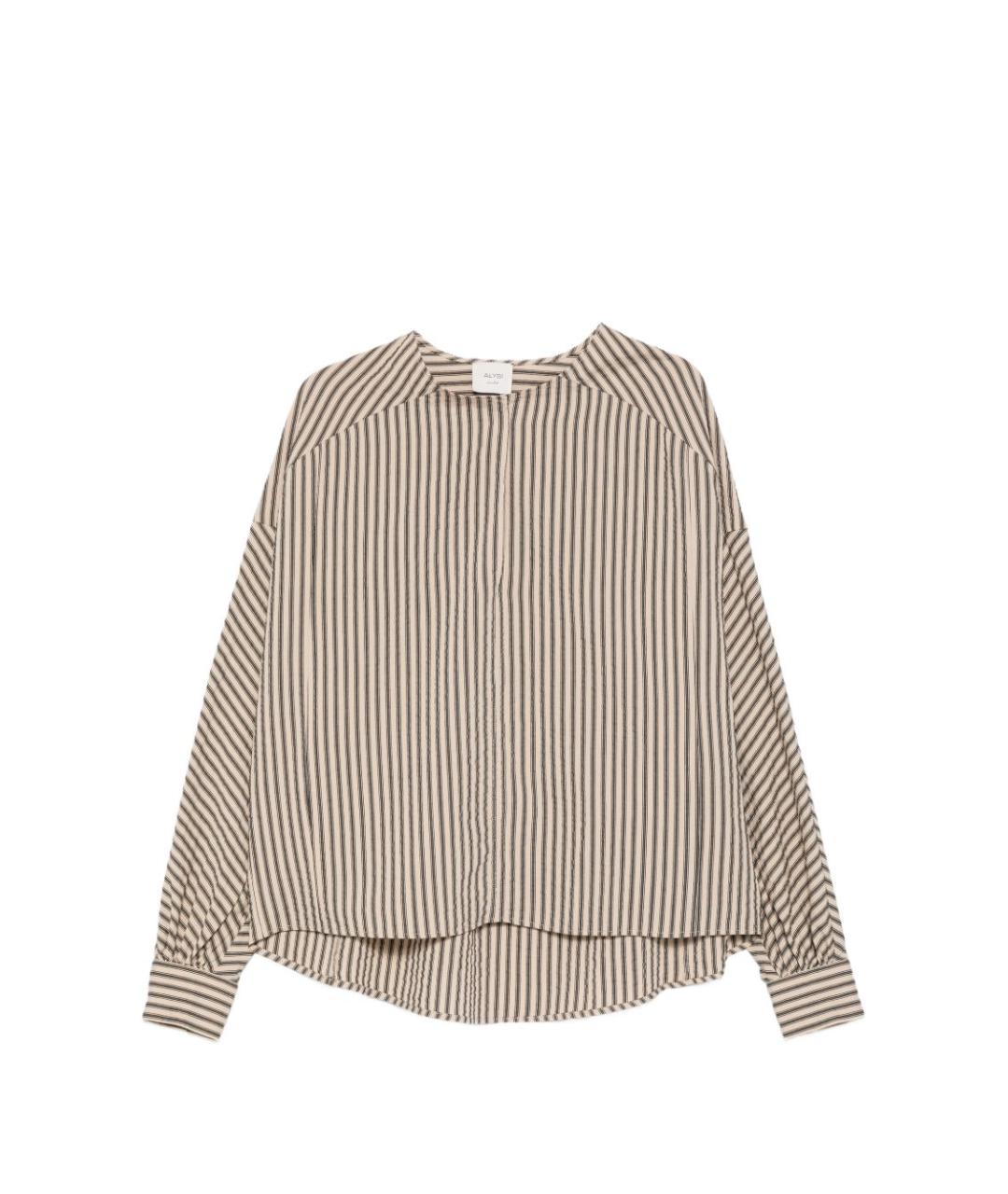 ALYSI Бежевая вискозная рубашка, фото 1