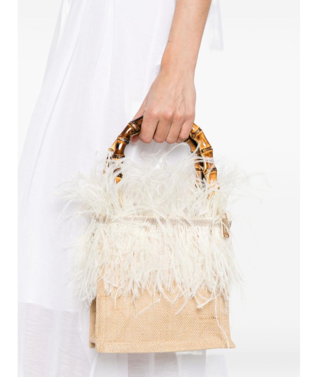 LA MILANESA Бежевая сумка с короткими ручками, фото 5