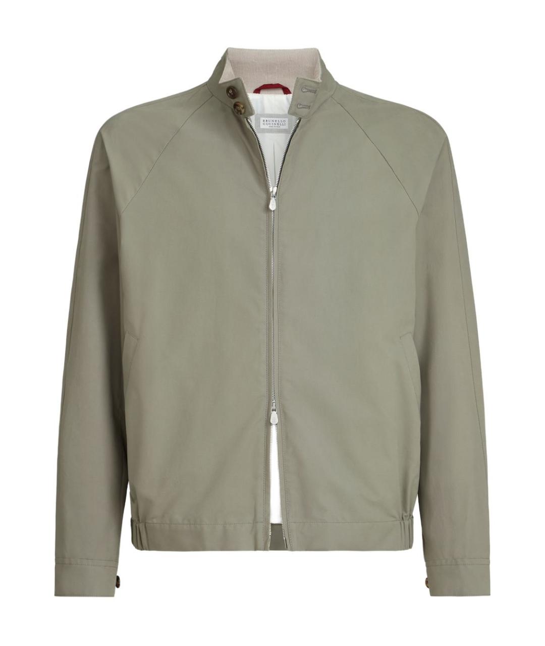 BRUNELLO CUCINELLI Хаки хлопковая куртка, фото 1