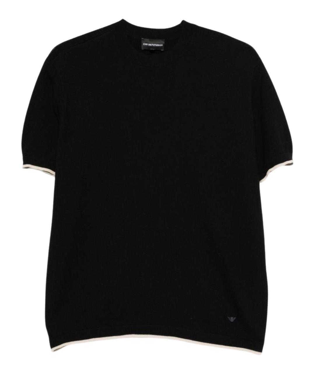 EMPORIO ARMANI Темно-синяя хлопковая футболка, фото 1
