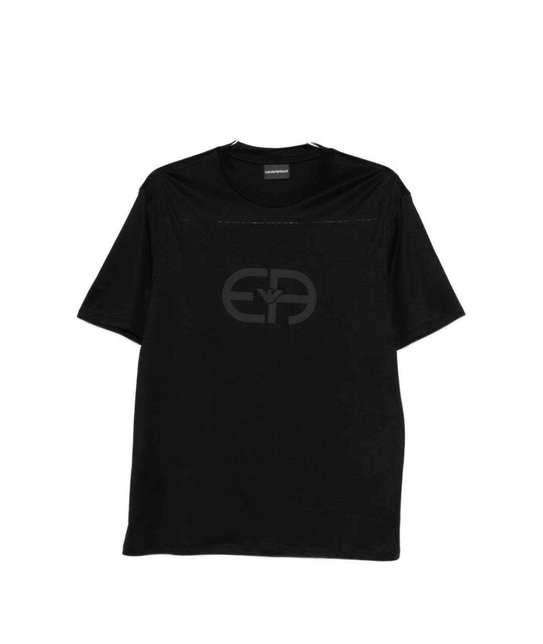 EMPORIO ARMANI Черная хлопковая футболка, фото 1