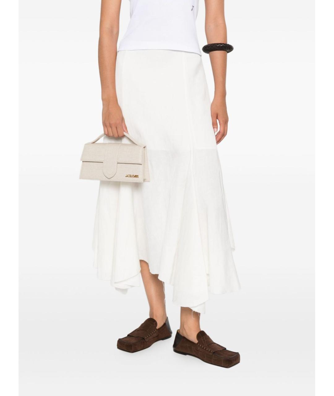 JACQUEMUS Бежевая кожаная сумка с короткими ручками, фото 2