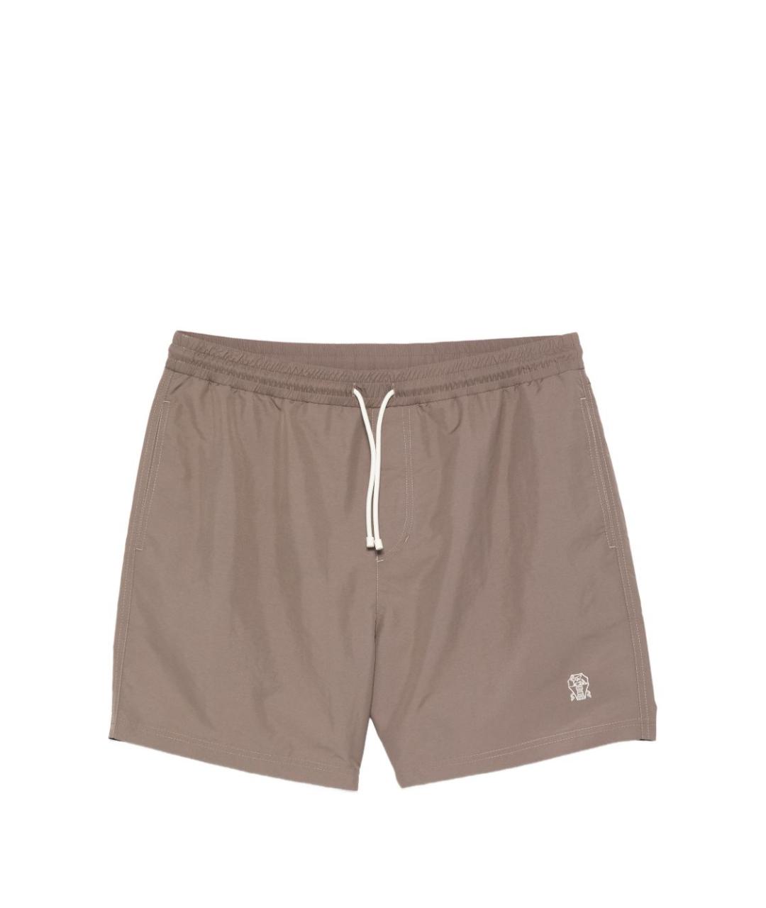 BRUNELLO CUCINELLI Коричневые полиэстеровые плавки, фото 1