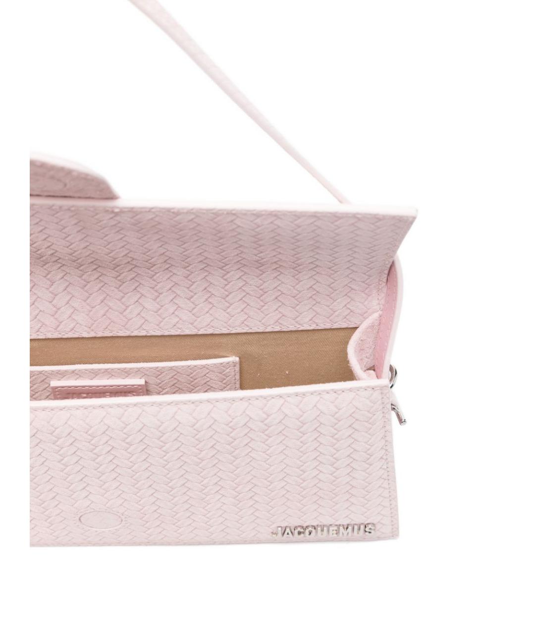 JACQUEMUS Розовая кожаная сумка тоут, фото 4