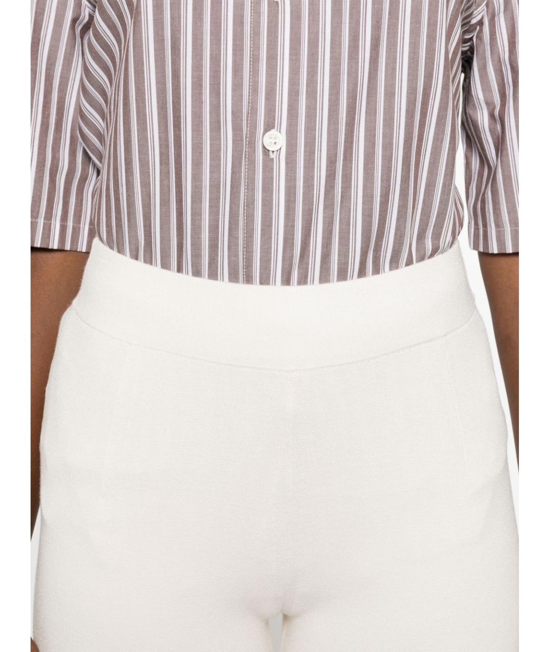 MAX MARA Белые вискозные прямые брюки, фото 3