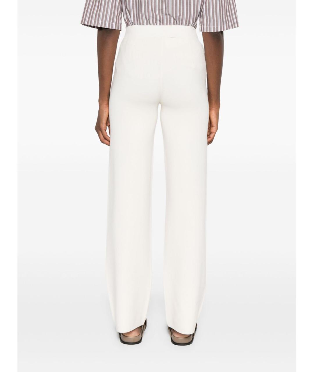 MAX MARA Белые вискозные прямые брюки, фото 4