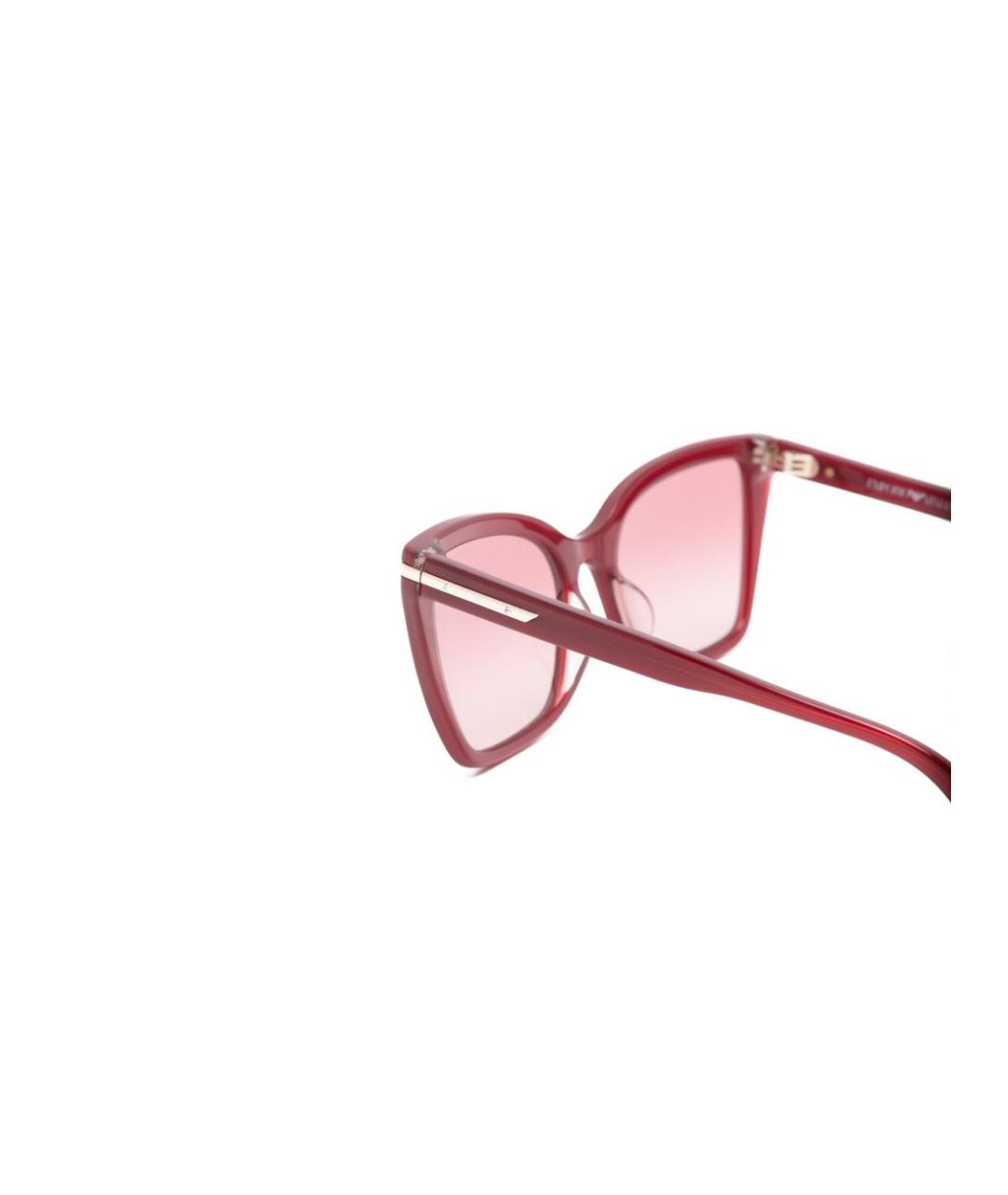 EMPORIO ARMANI Бордовые пластиковые солнцезащитные очки, фото 3