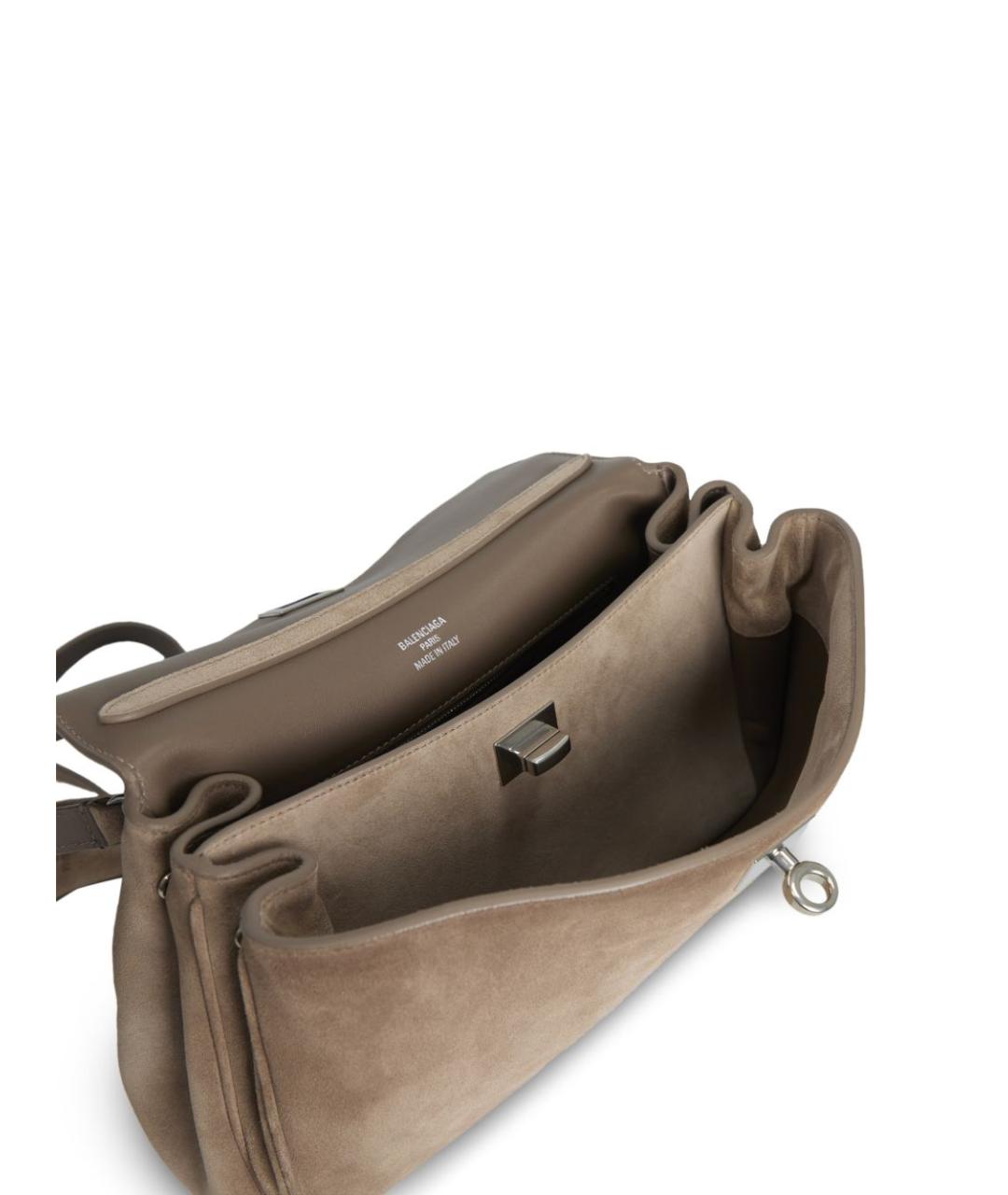 BALENCIAGA Бежевая замшевая сумка тоут, фото 4