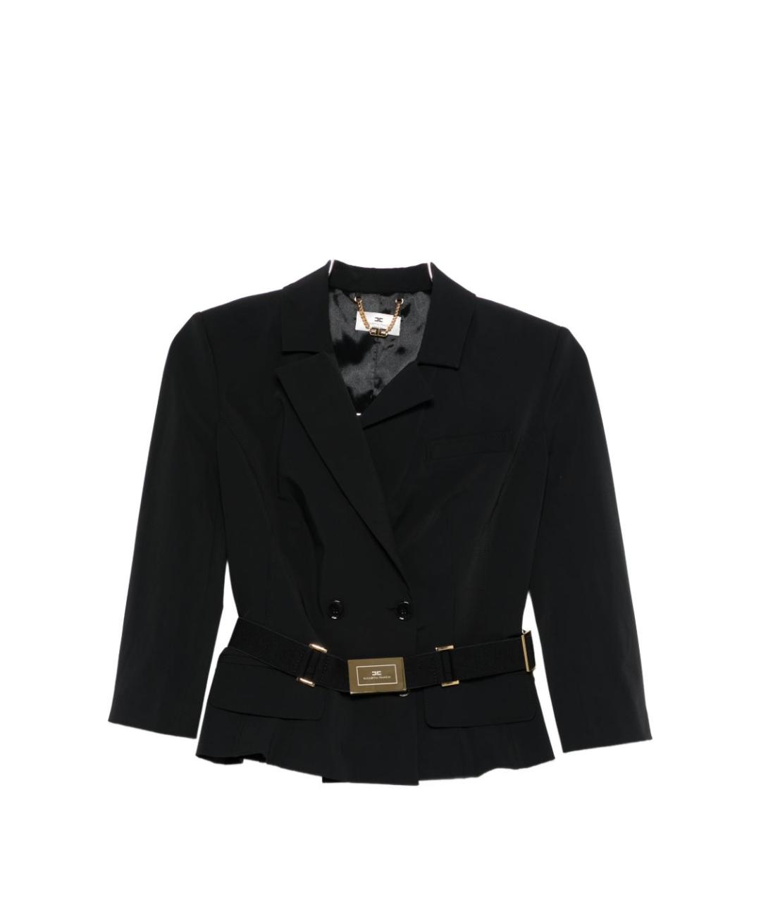 ELISABETTA FRANCHI Черный полиамидовый жакет/пиджак, фото 1