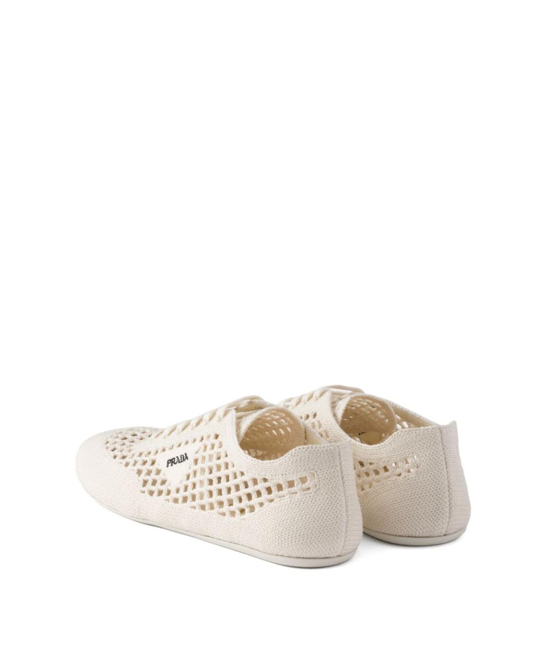 PRADA Бежевые текстильные кроссовки, фото 4
