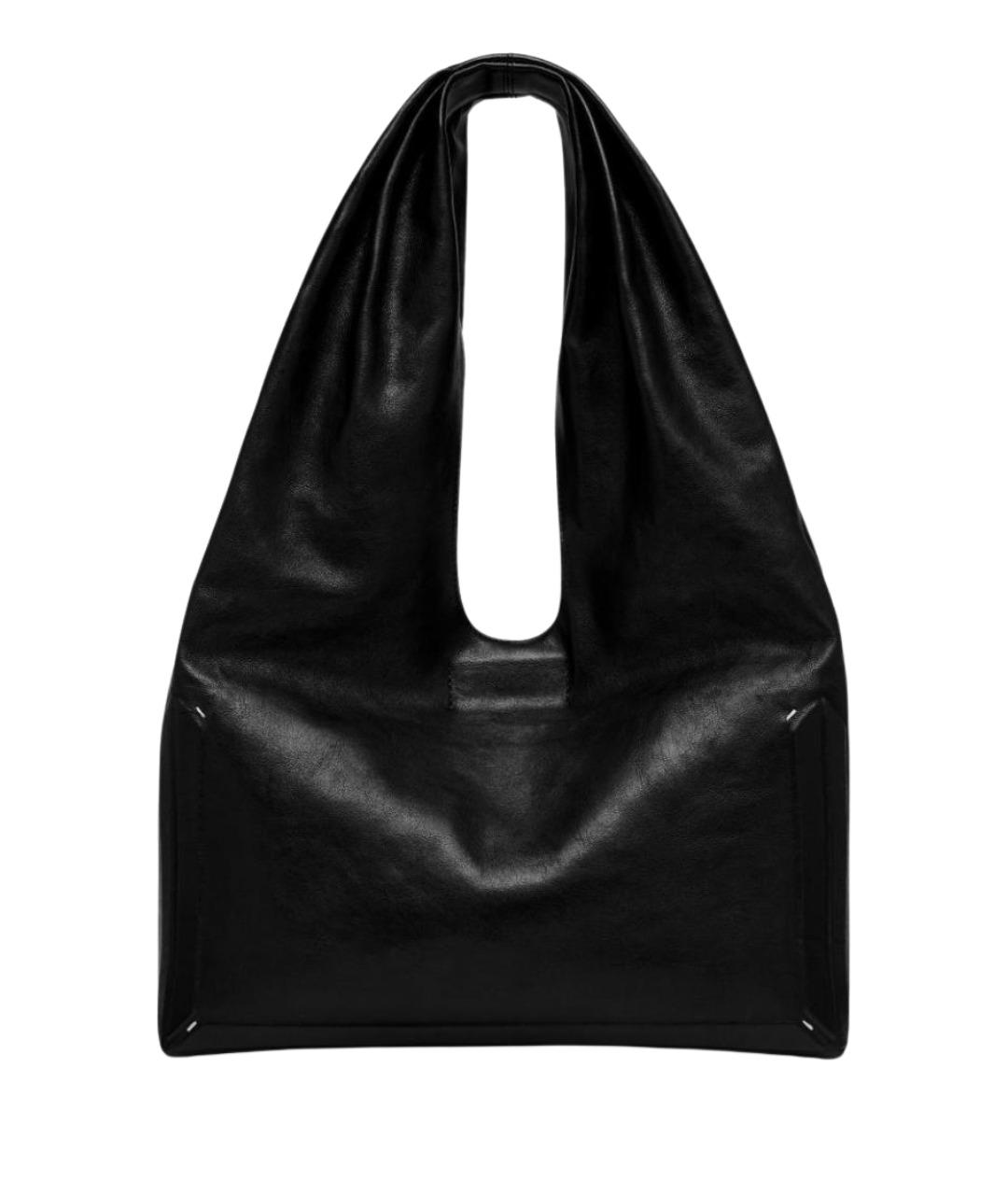 MAISON MARGIELA Черная кожаная сумка тоут, фото 1
