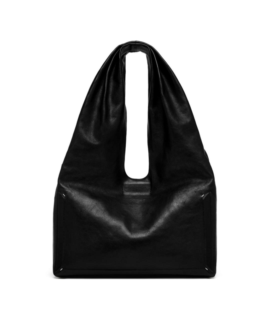 MAISON MARGIELA Черная кожаная сумка тоут, фото 6