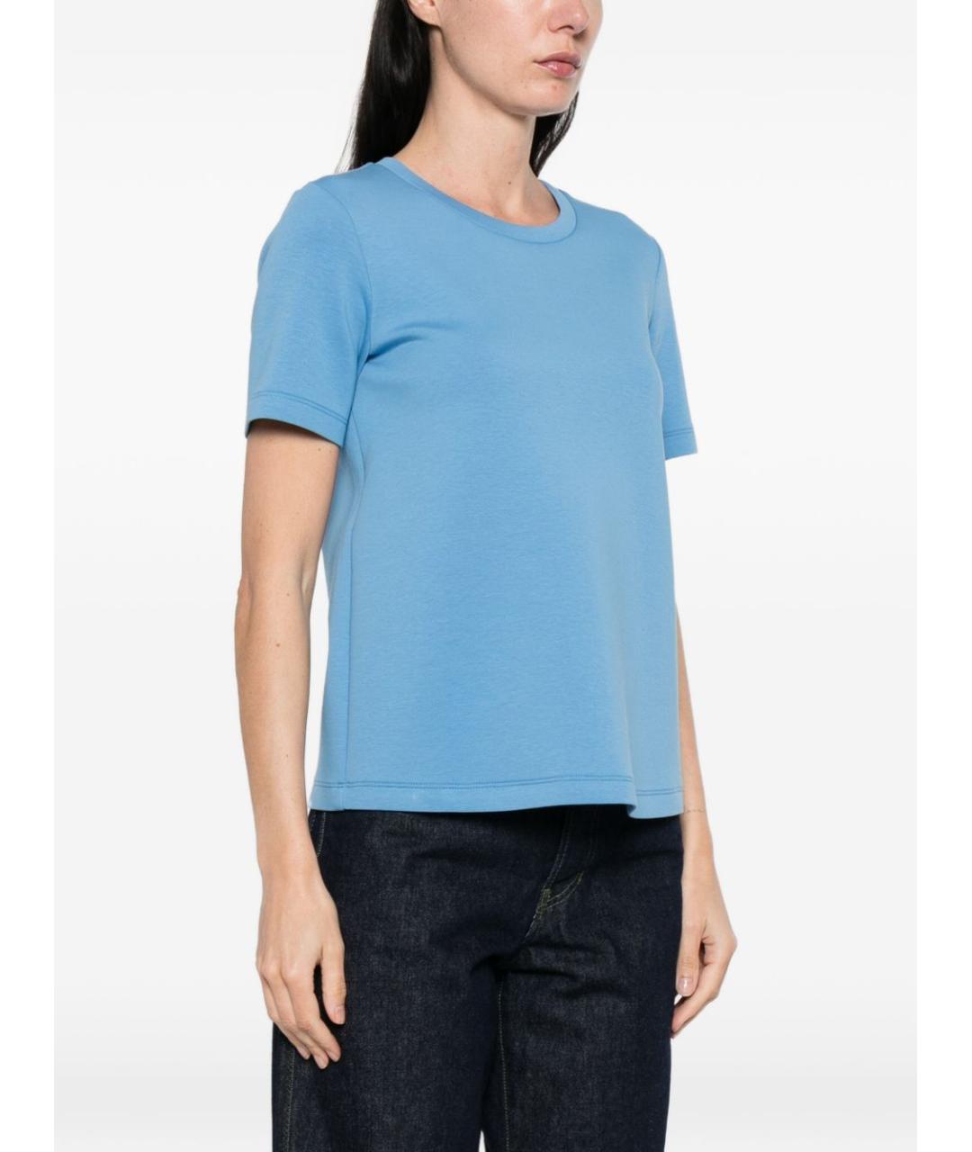 'S MAX MARA Голубая хлопковая футболка, фото 5