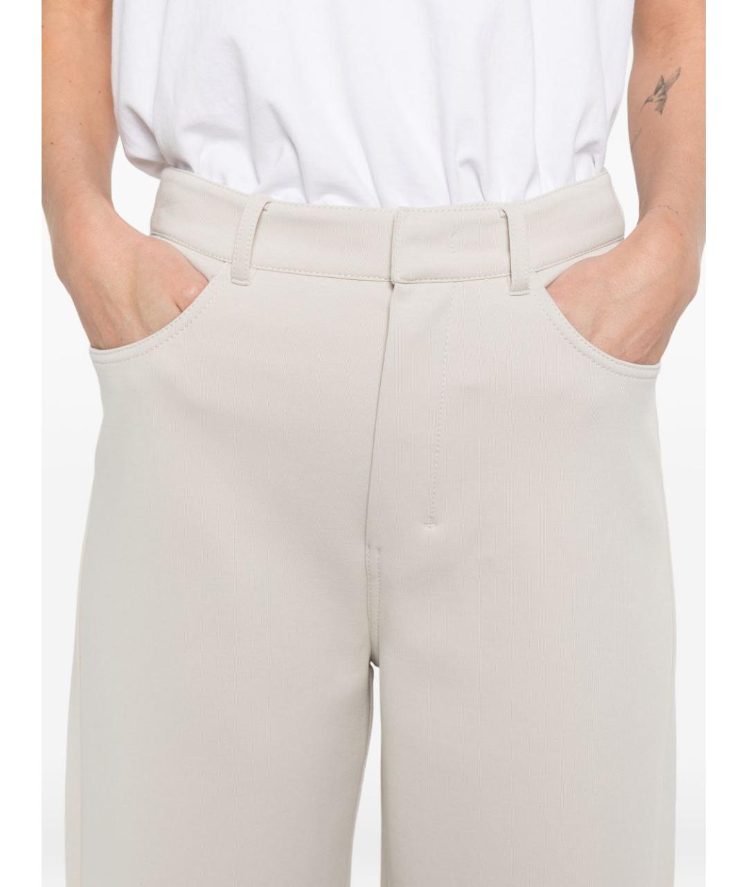 'S MAX MARA Бежевые хлопковые прямые брюки, фото 5