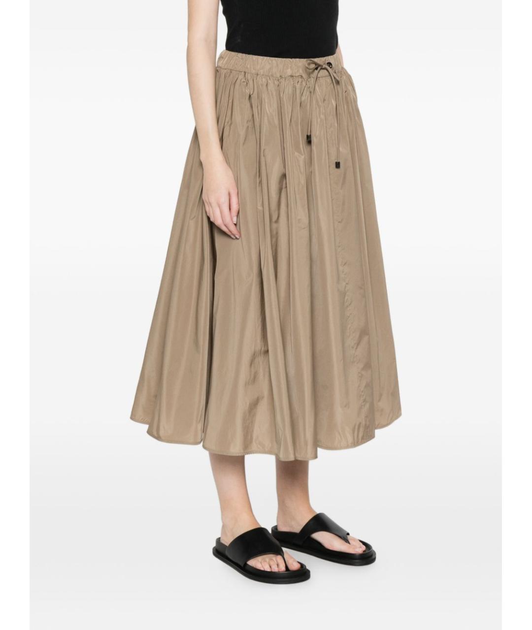 MAX MARA Хаки полиэстеровая юбка миди, фото 4
