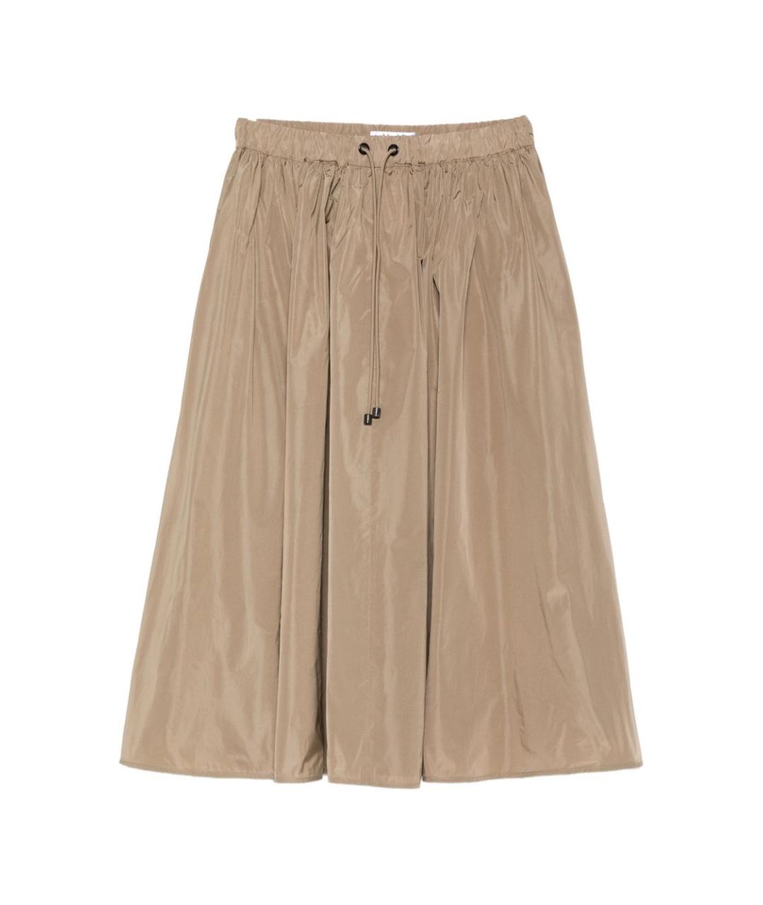 MAX MARA Хаки полиэстеровая юбка миди, фото 1