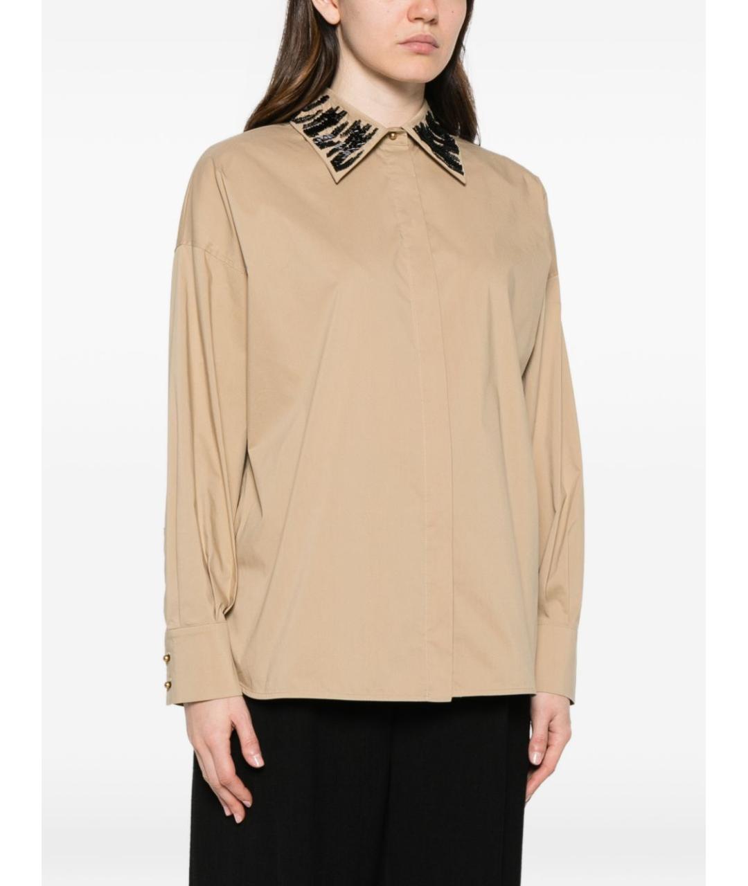 MAX MARA Бежевая хлопковая рубашка, фото 3