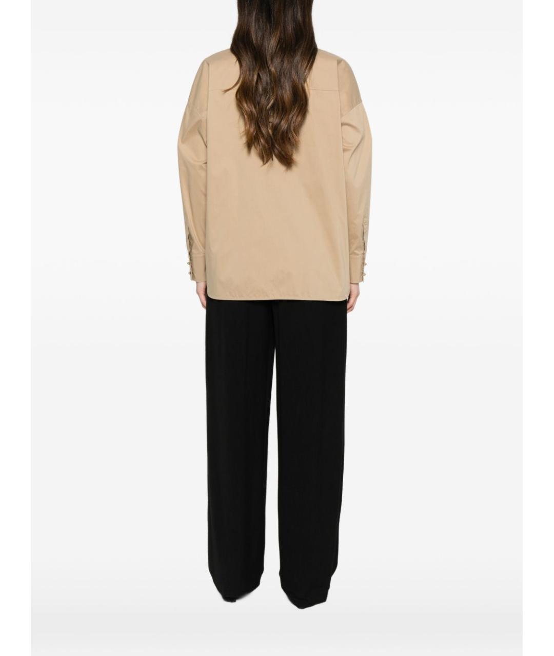 MAX MARA Бежевая хлопковая рубашка, фото 4