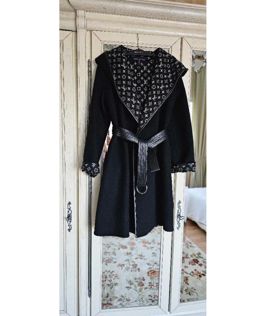 LOUIS VUITTON Черное шерстяное пальто, фото 9